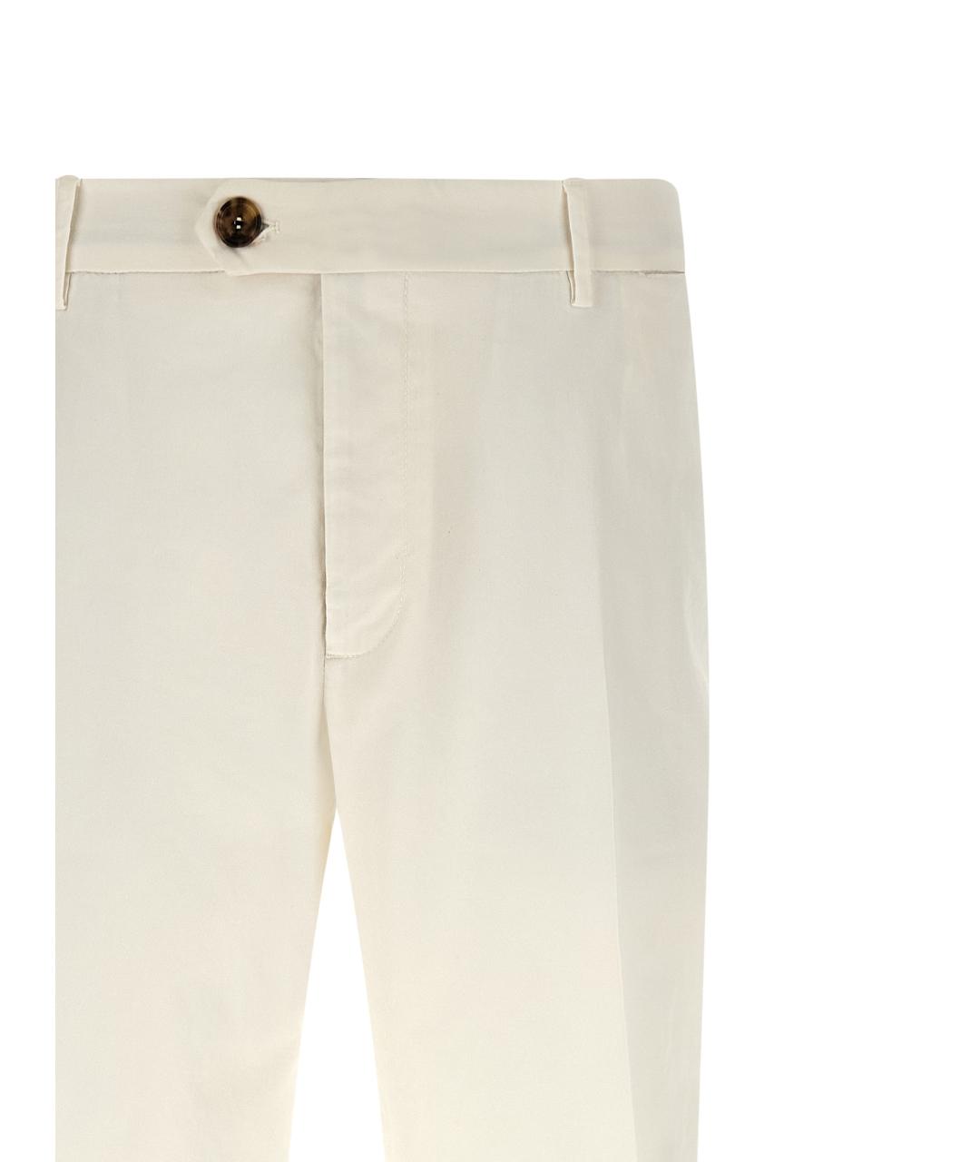 BRUNELLO CUCINELLI Белые хлопковые повседневные брюки, фото 3