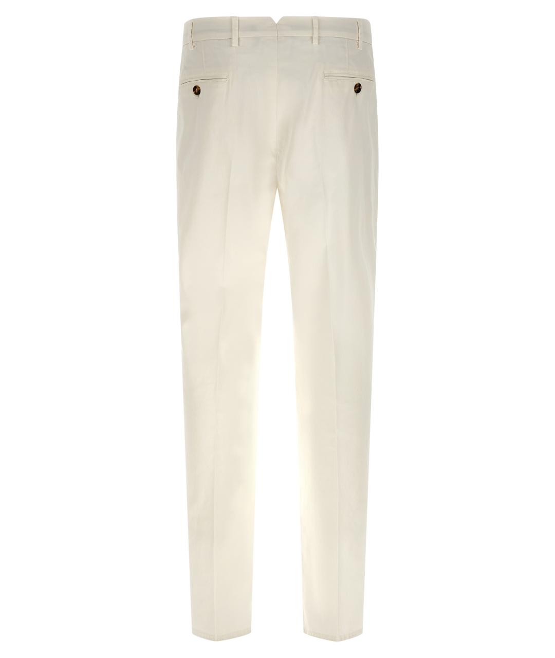 BRUNELLO CUCINELLI Белые хлопковые повседневные брюки, фото 2
