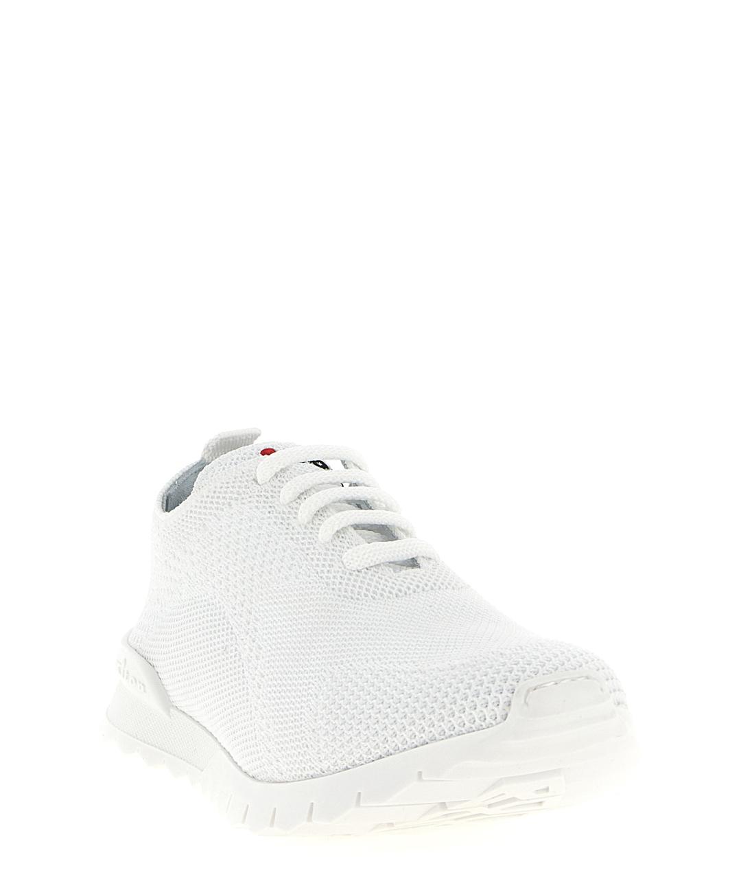 KITON Белые текстильные низкие кроссовки / кеды, фото 2