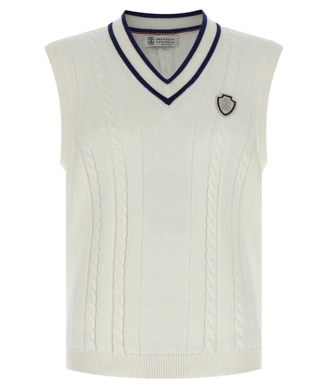 BRUNELLO CUCINELLI Белая хлопковая жилетка, фото 1
