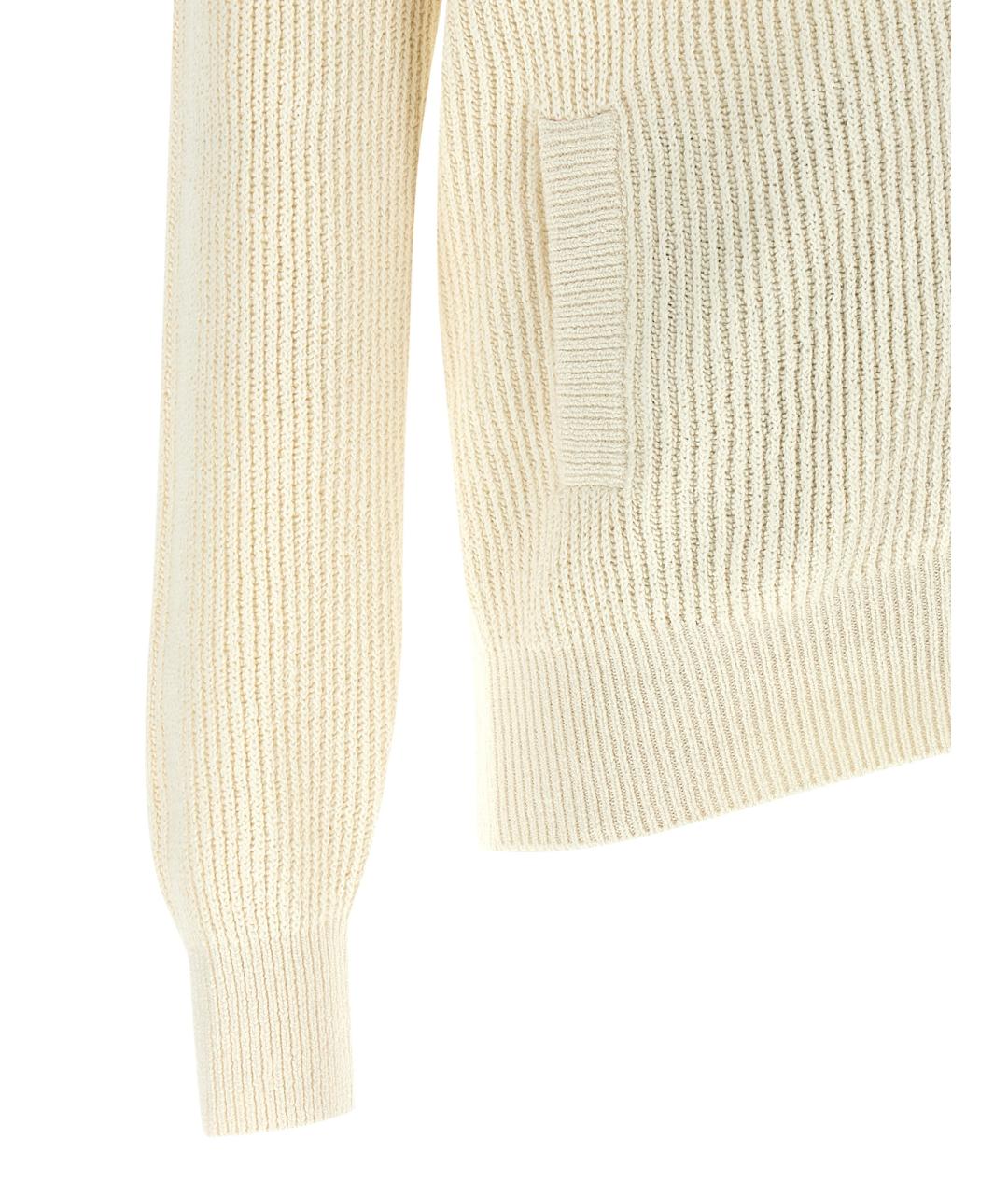 BRUNELLO CUCINELLI Бежевый хлопковый джемпер / свитер, фото 4