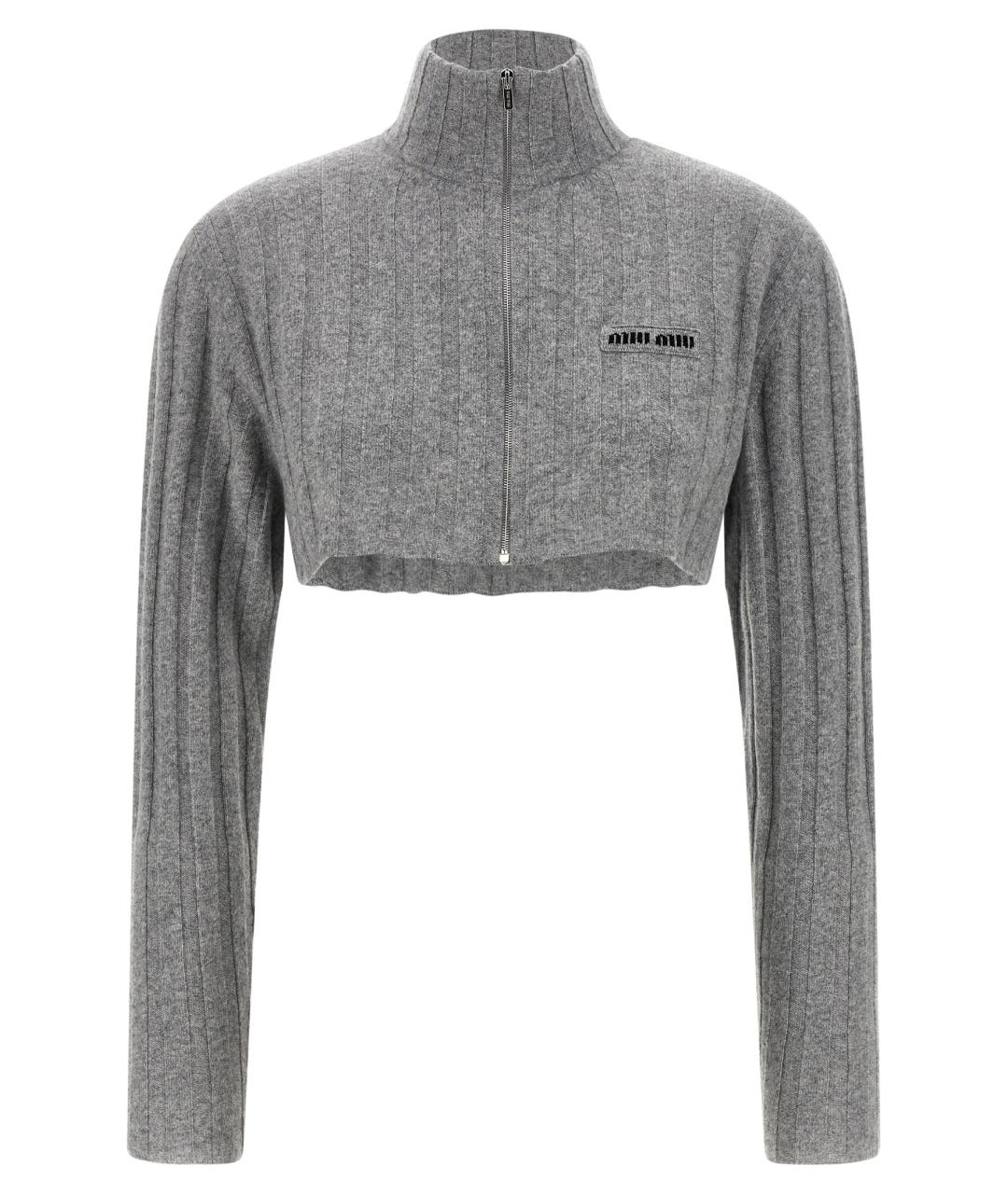 MIU MIU Серый шерстяной кардиган, фото 1