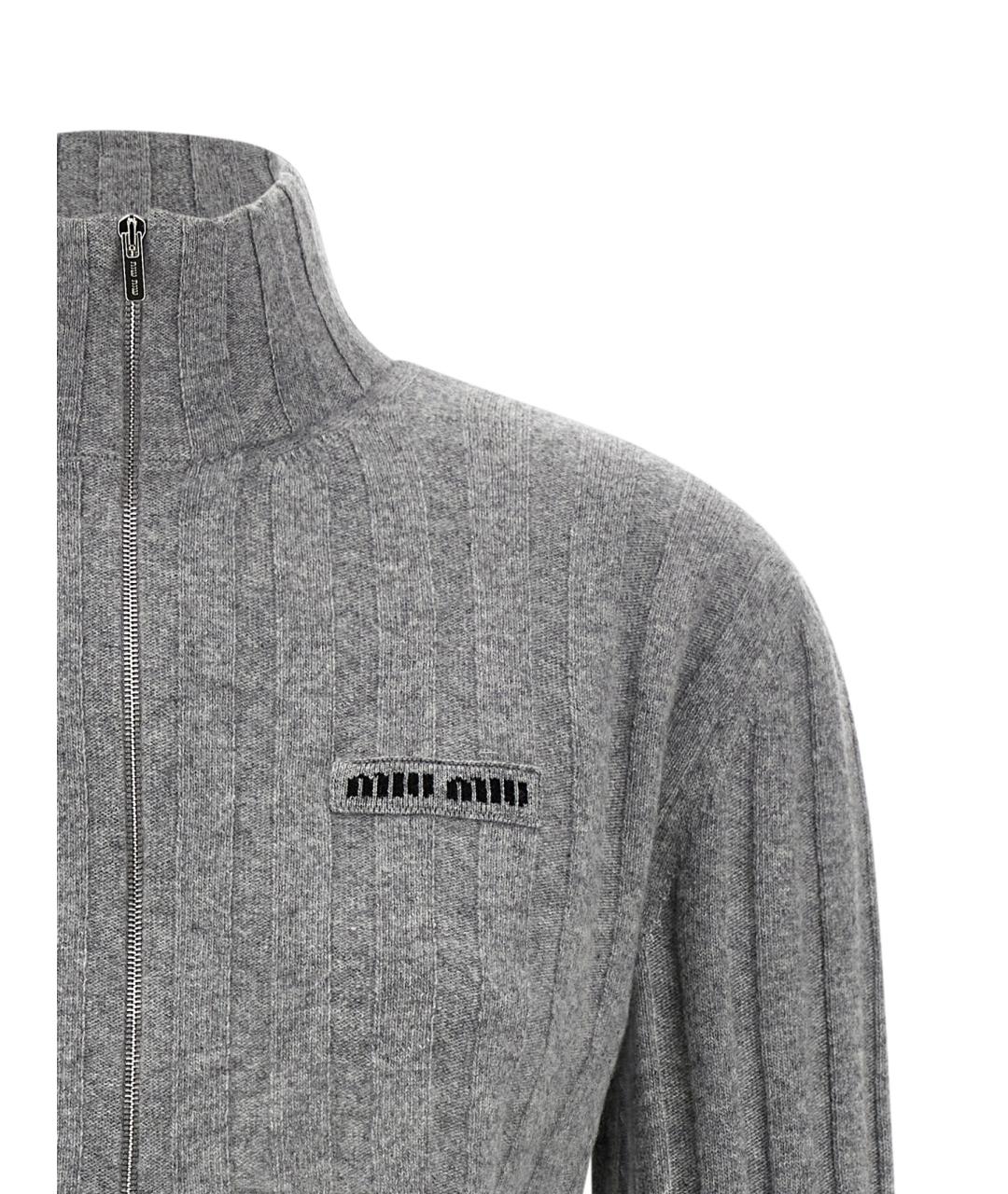 MIU MIU Серый шерстяной кардиган, фото 3