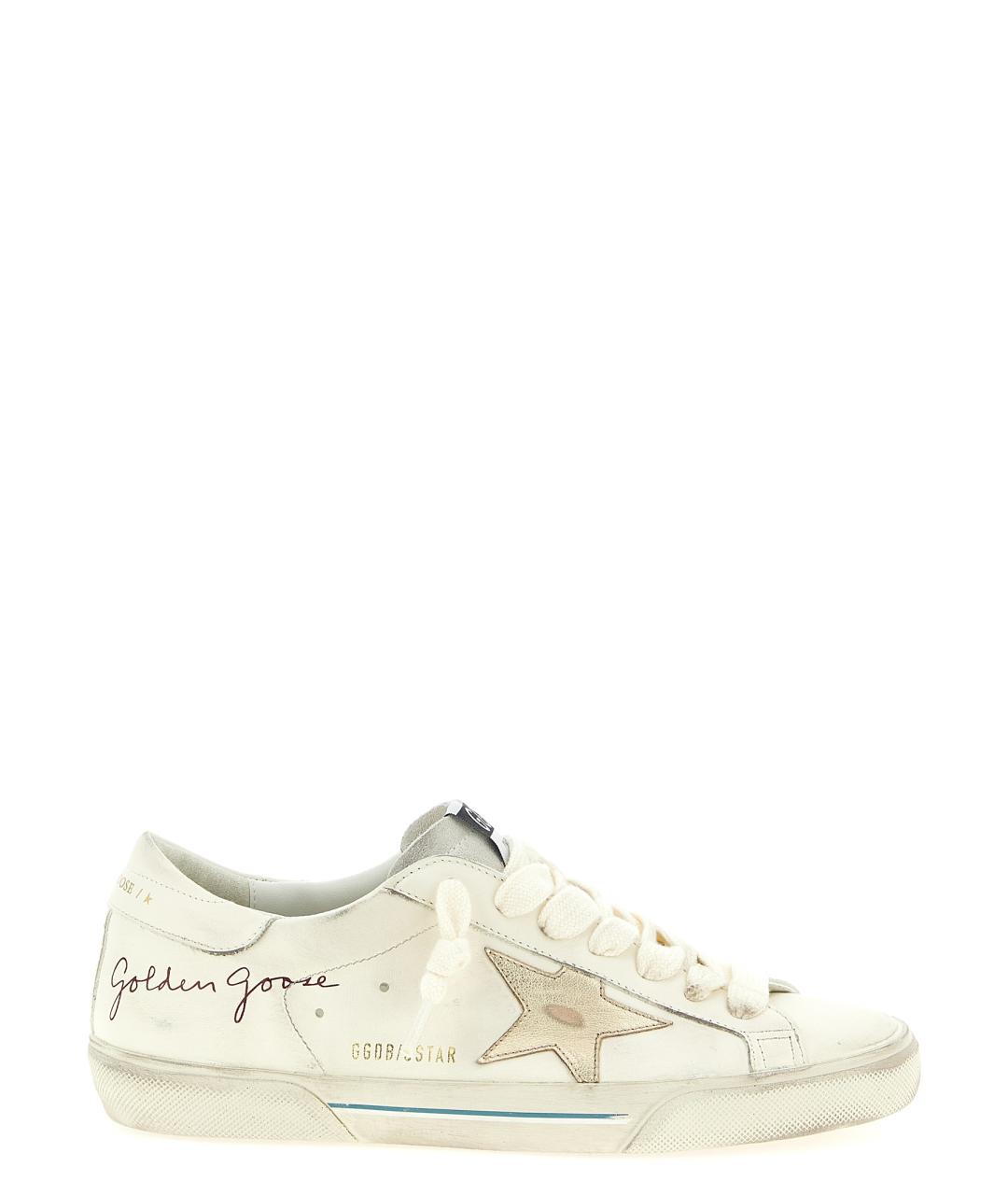 GOLDEN GOOSE DELUXE BRAND Белые кожаные низкие кроссовки / кеды, фото 1