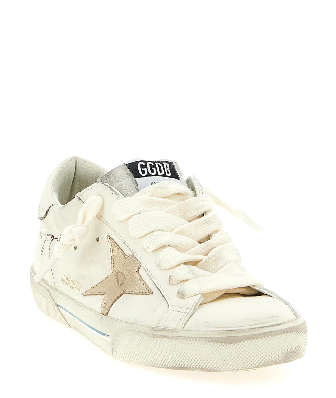 GOLDEN GOOSE DELUXE BRAND Белые кожаные низкие кроссовки / кеды, фото 2