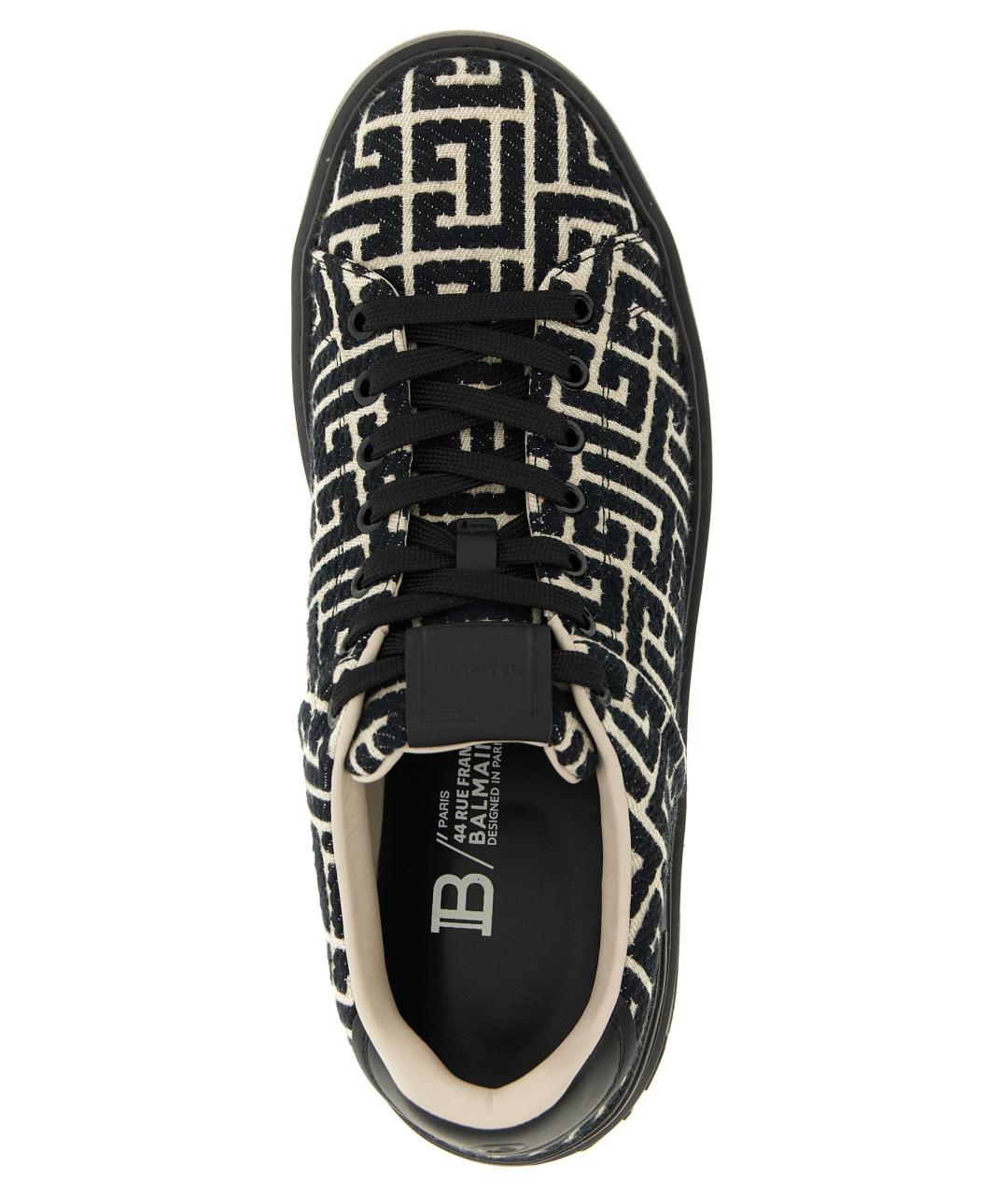 BALMAIN Черные текстильные низкие кроссовки / кеды, фото 4