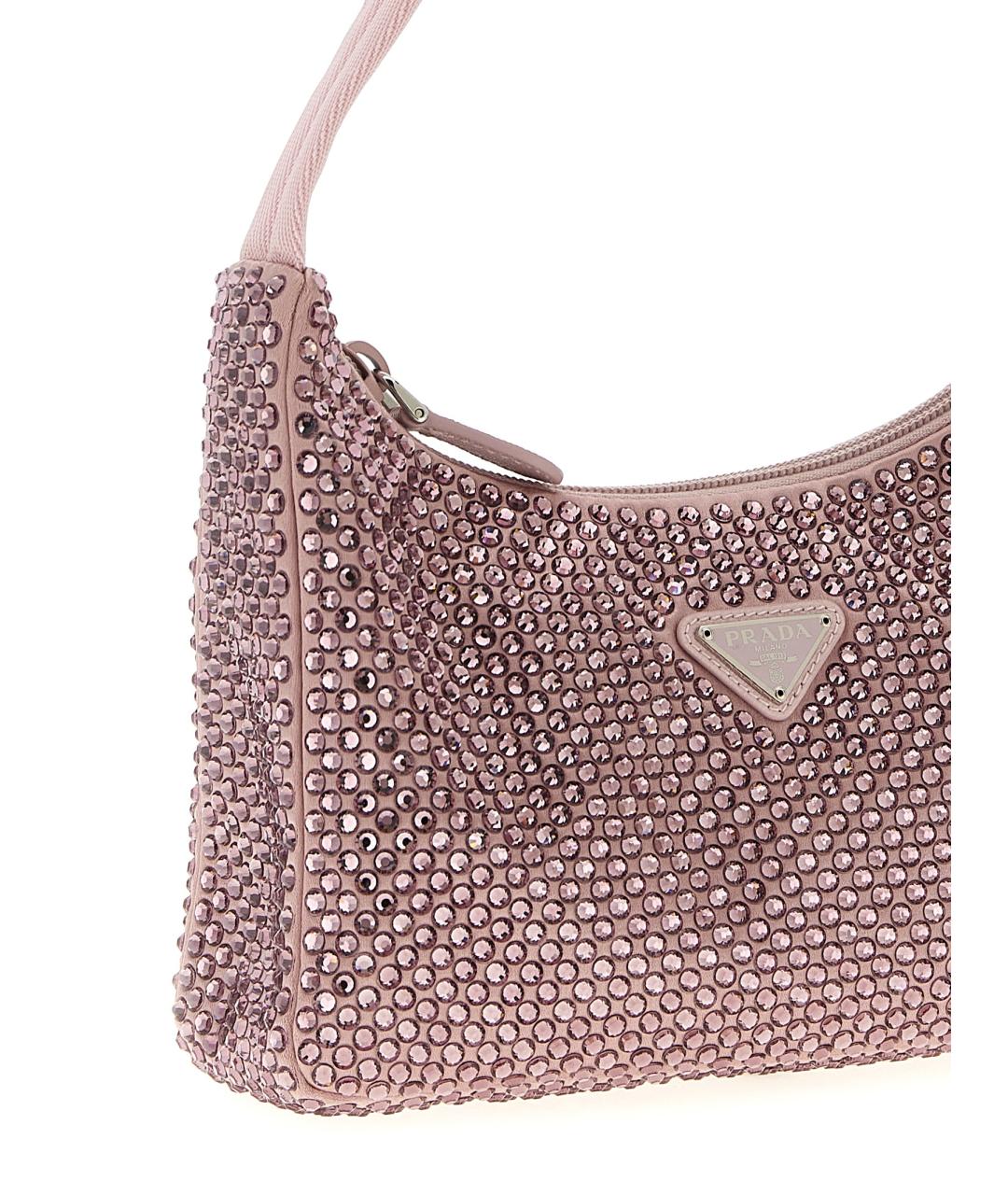 PRADA Розовая шелковая сумка с короткими ручками, фото 3