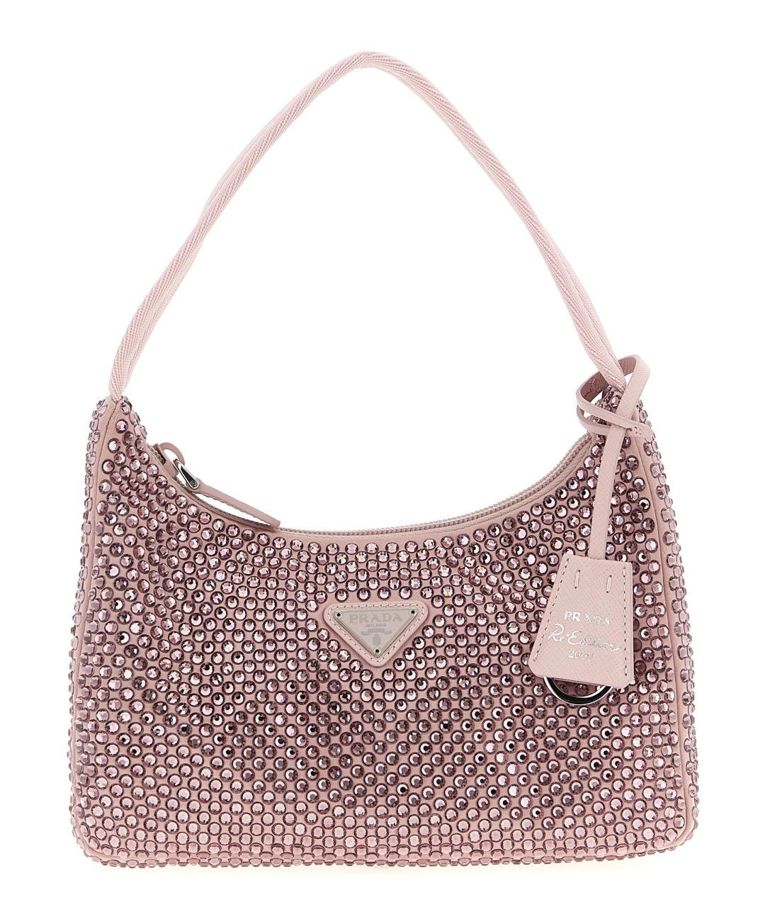 PRADA Розовая шелковая сумка с короткими ручками, фото 1