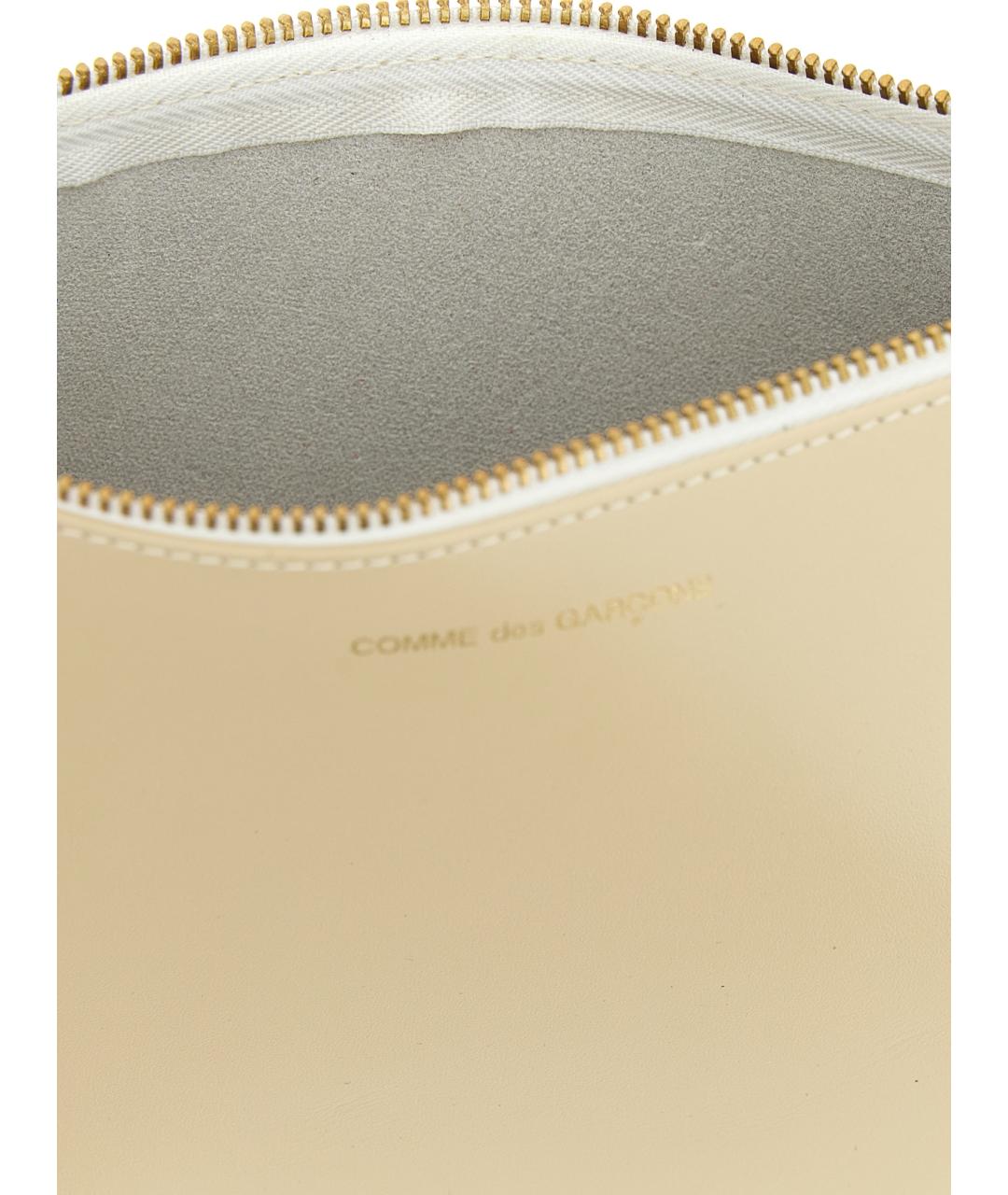 COMME DES GARÇONS WALLET Бежевый кожаный кошелек, фото 3