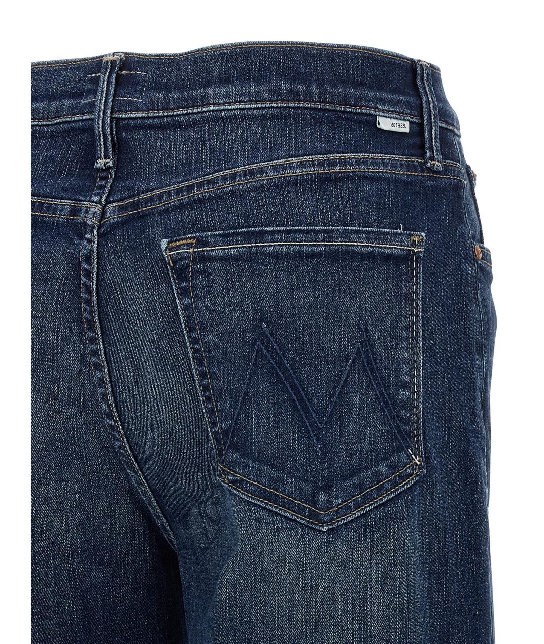 MOTHER Синие хлопковые прямые джинсы, фото 4