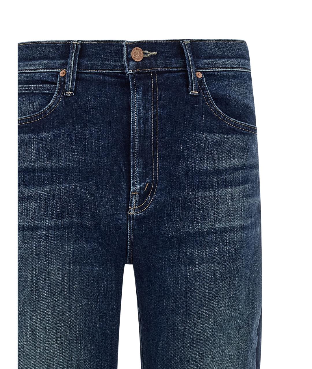 MOTHER Синие хлопковые прямые джинсы, фото 3