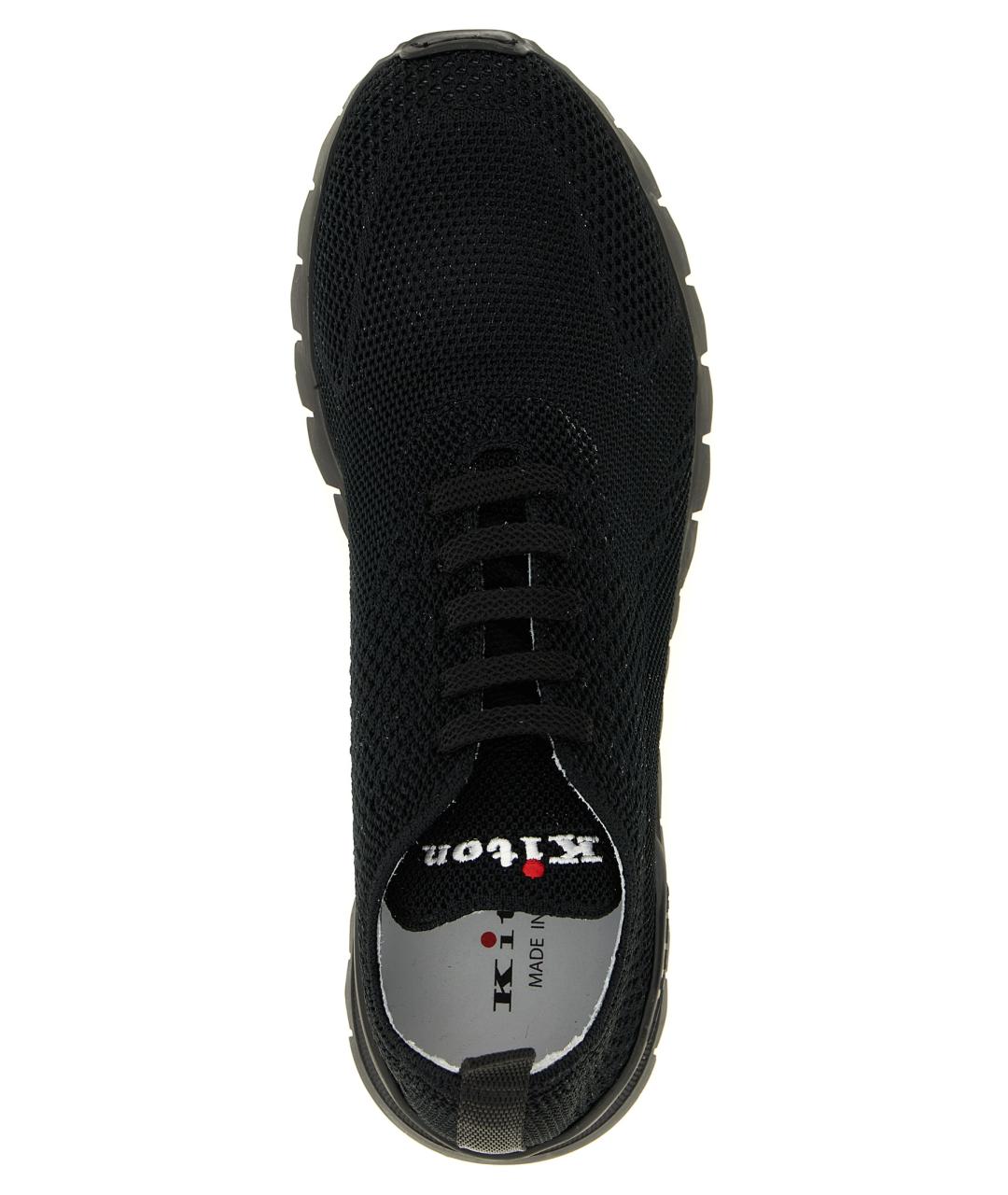 KITON Черные текстильные низкие кроссовки / кеды, фото 4