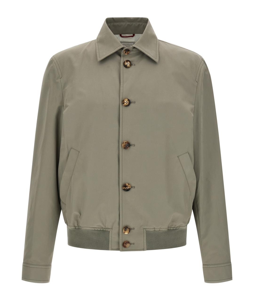 BRUNELLO CUCINELLI Зеленая хлопковая куртка, фото 1