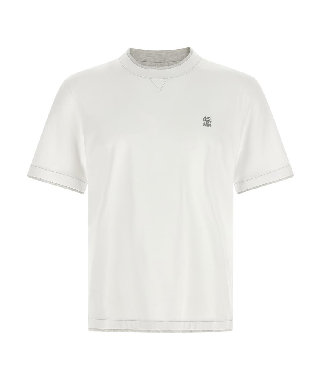 BRUNELLO CUCINELLI Белая хлопковая футболка, фото 1