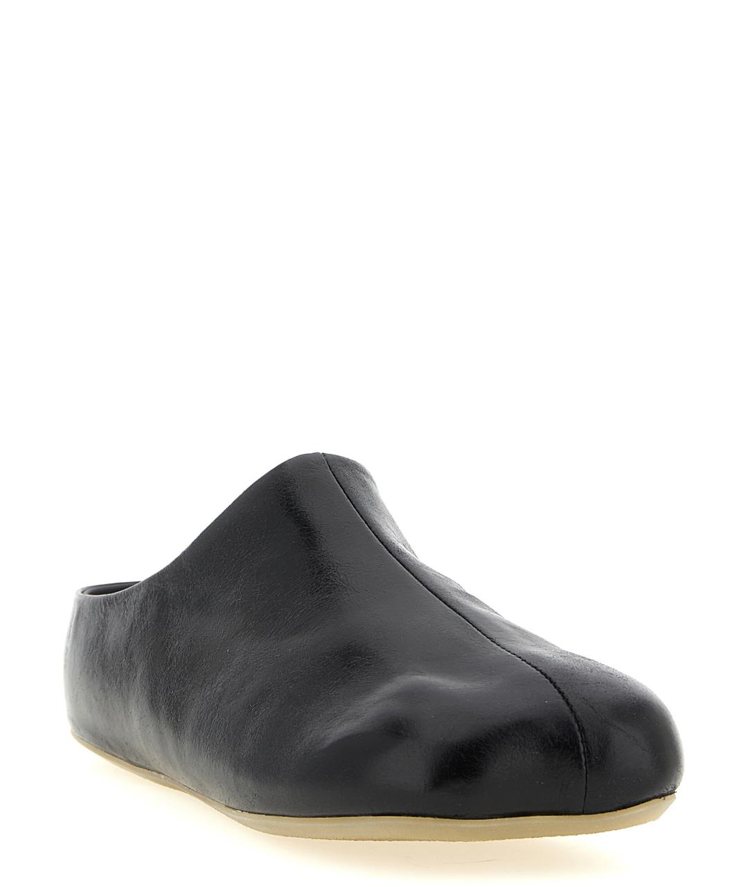 MM6 MAISON MARGIELA Черные кожаные шлепанцы, фото 2