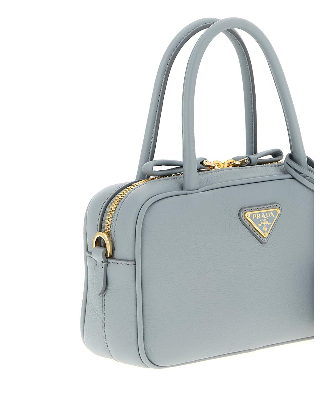 PRADA Голубая кожаная сумка тоут, фото 3