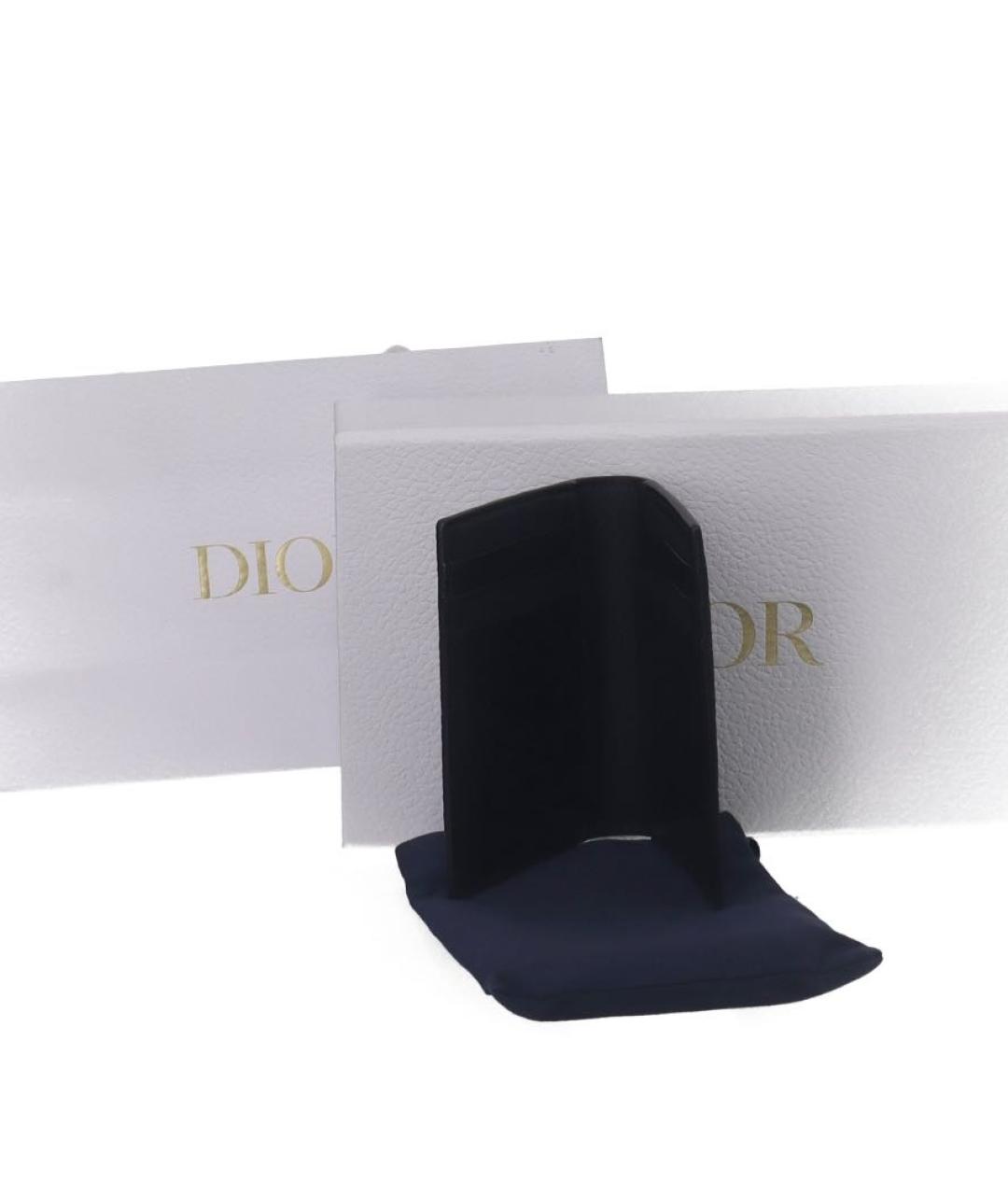 CHRISTIAN DIOR Черный кожаный кошелек, фото 5