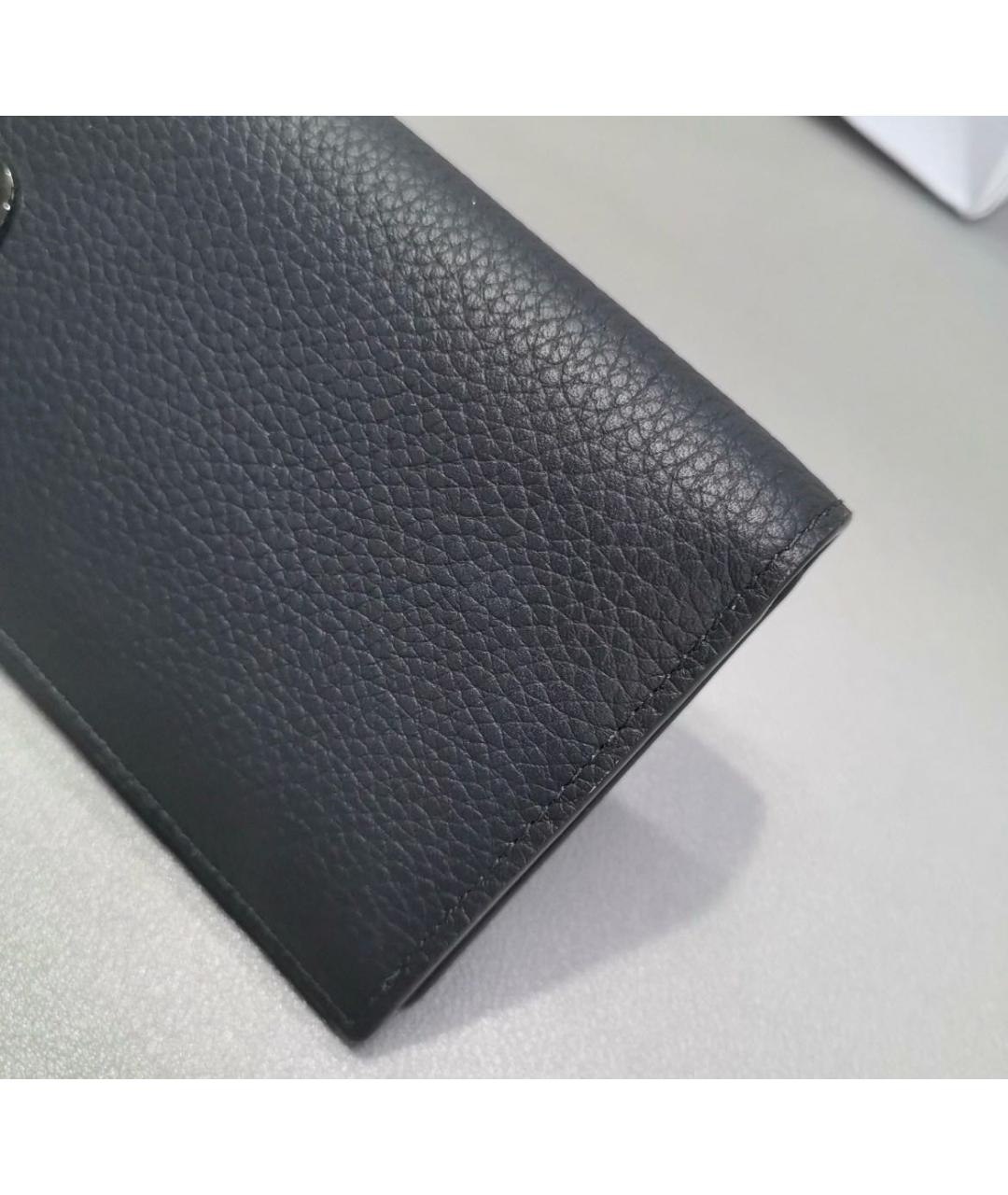 CHRISTIAN DIOR Черный кожаный кошелек, фото 6