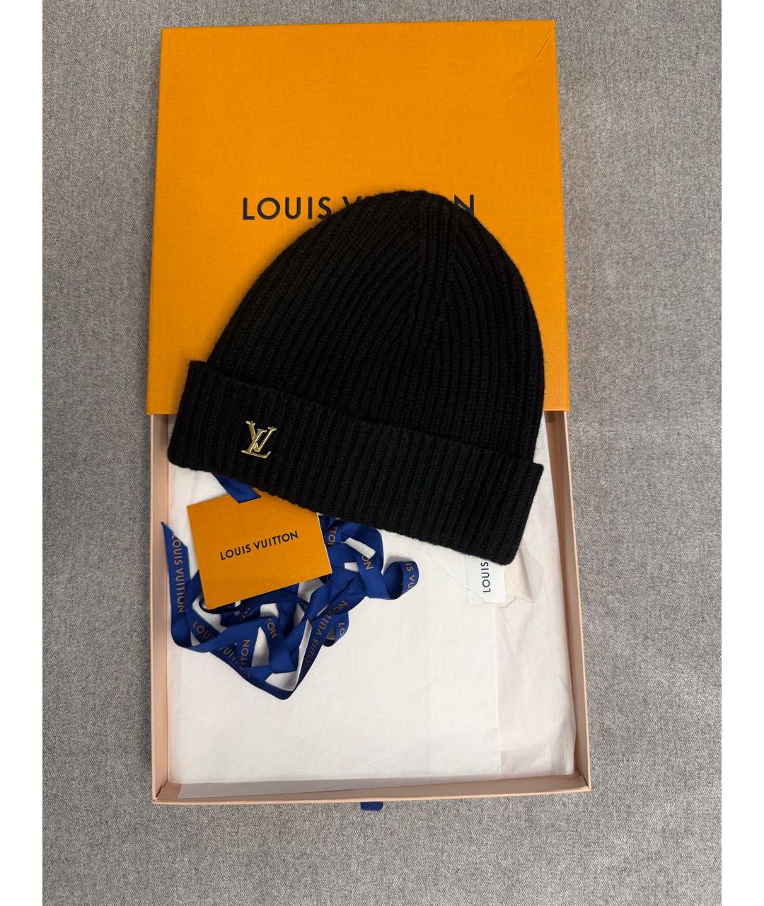 LOUIS VUITTON Черная кашемировая шапка, фото 3