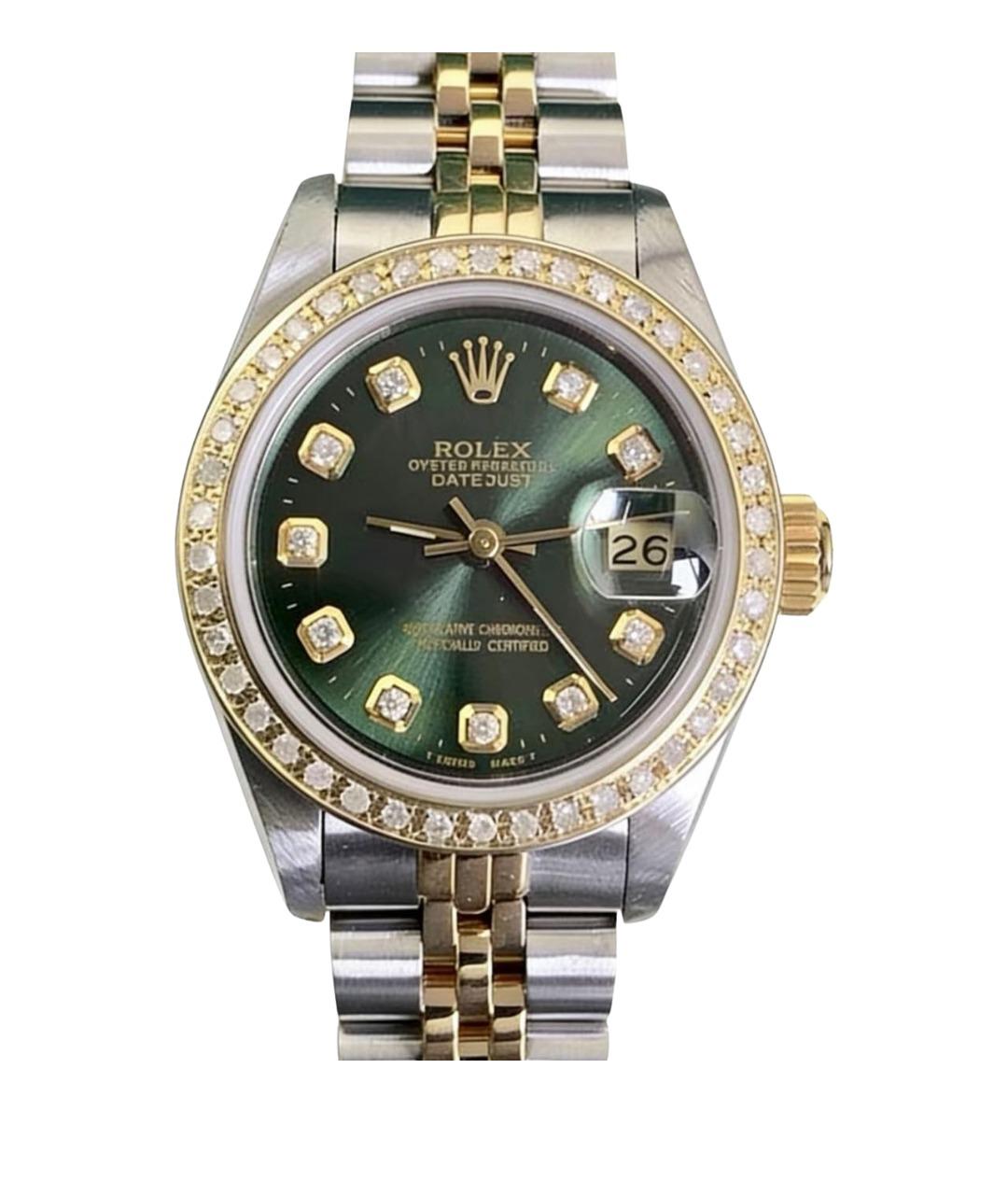 ROLEX Зеленые часы из желтого золота, фото 1