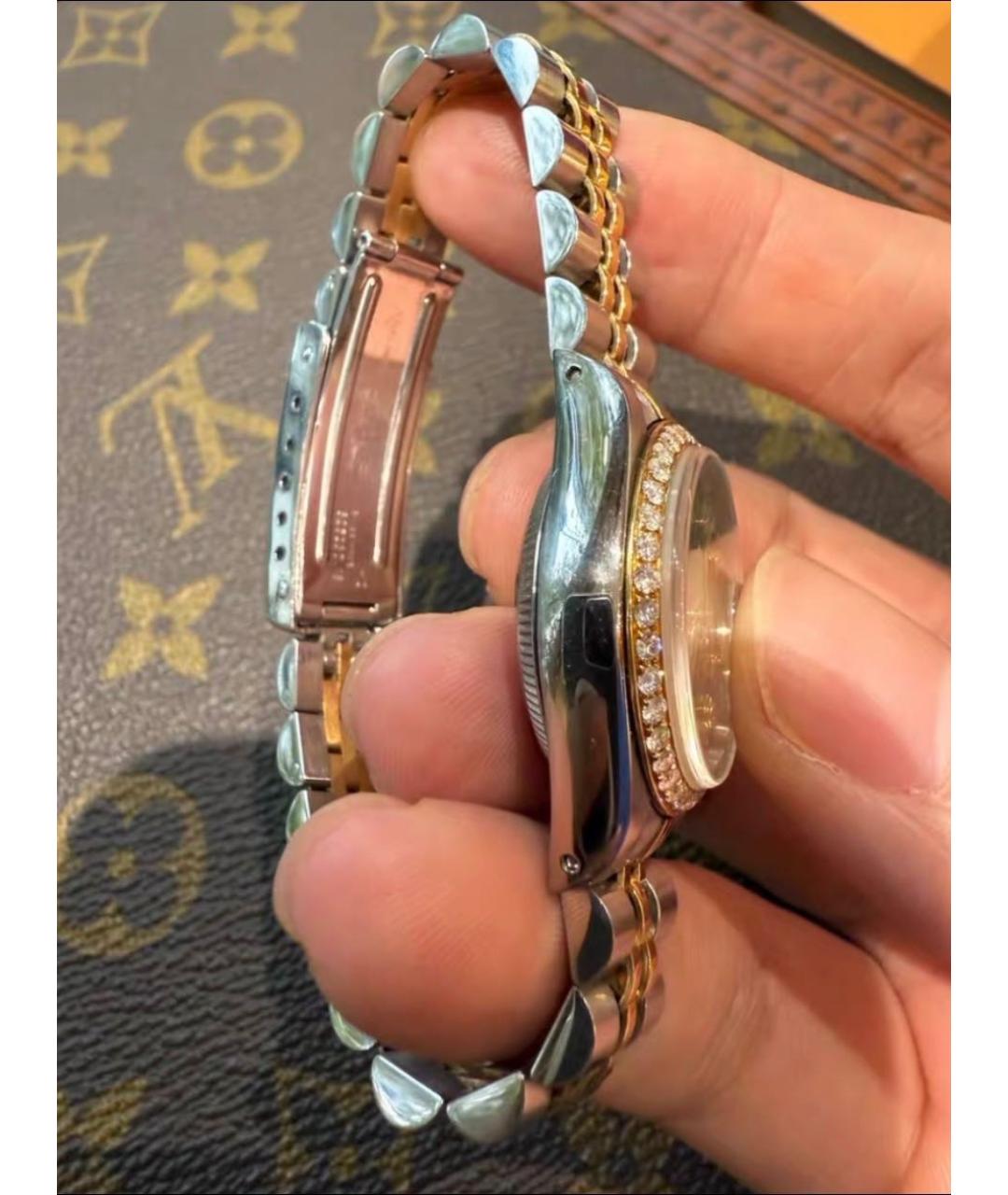 ROLEX Зеленые часы из желтого золота, фото 4