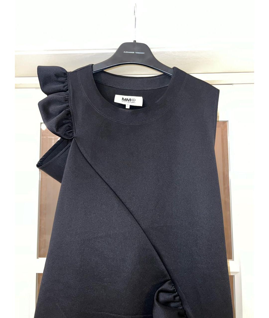 MM6 MAISON MARGIELA Черное полиэстеровое коктейльное платье, фото 2