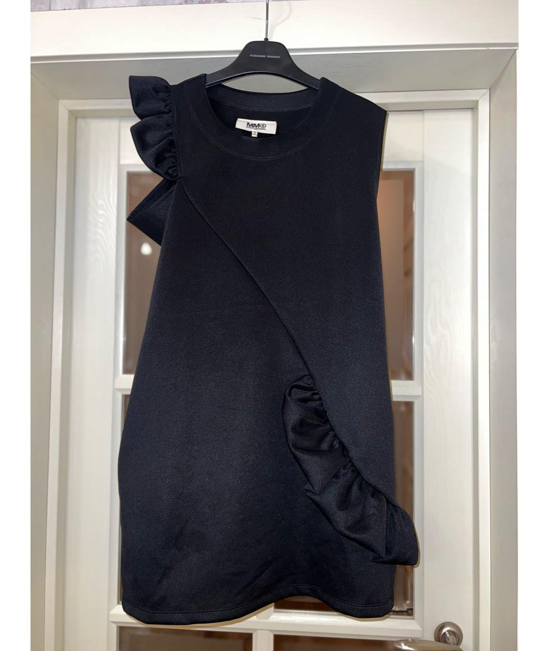 MM6 MAISON MARGIELA Черное полиэстеровое коктейльное платье, фото 9