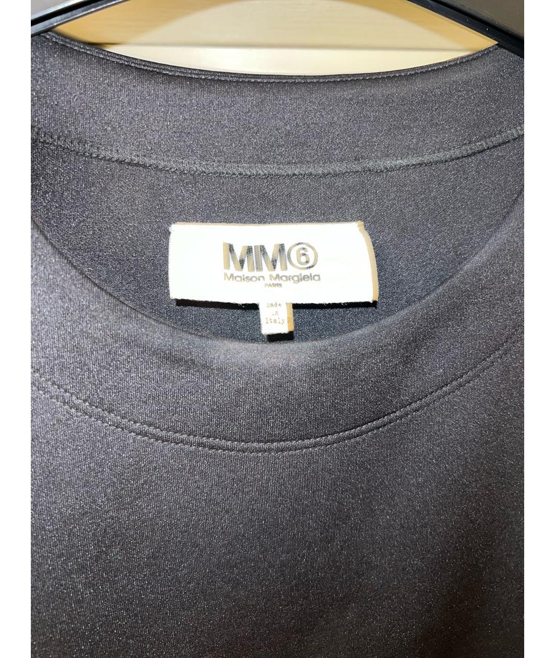 MM6 MAISON MARGIELA Черное полиэстеровое коктейльное платье, фото 5