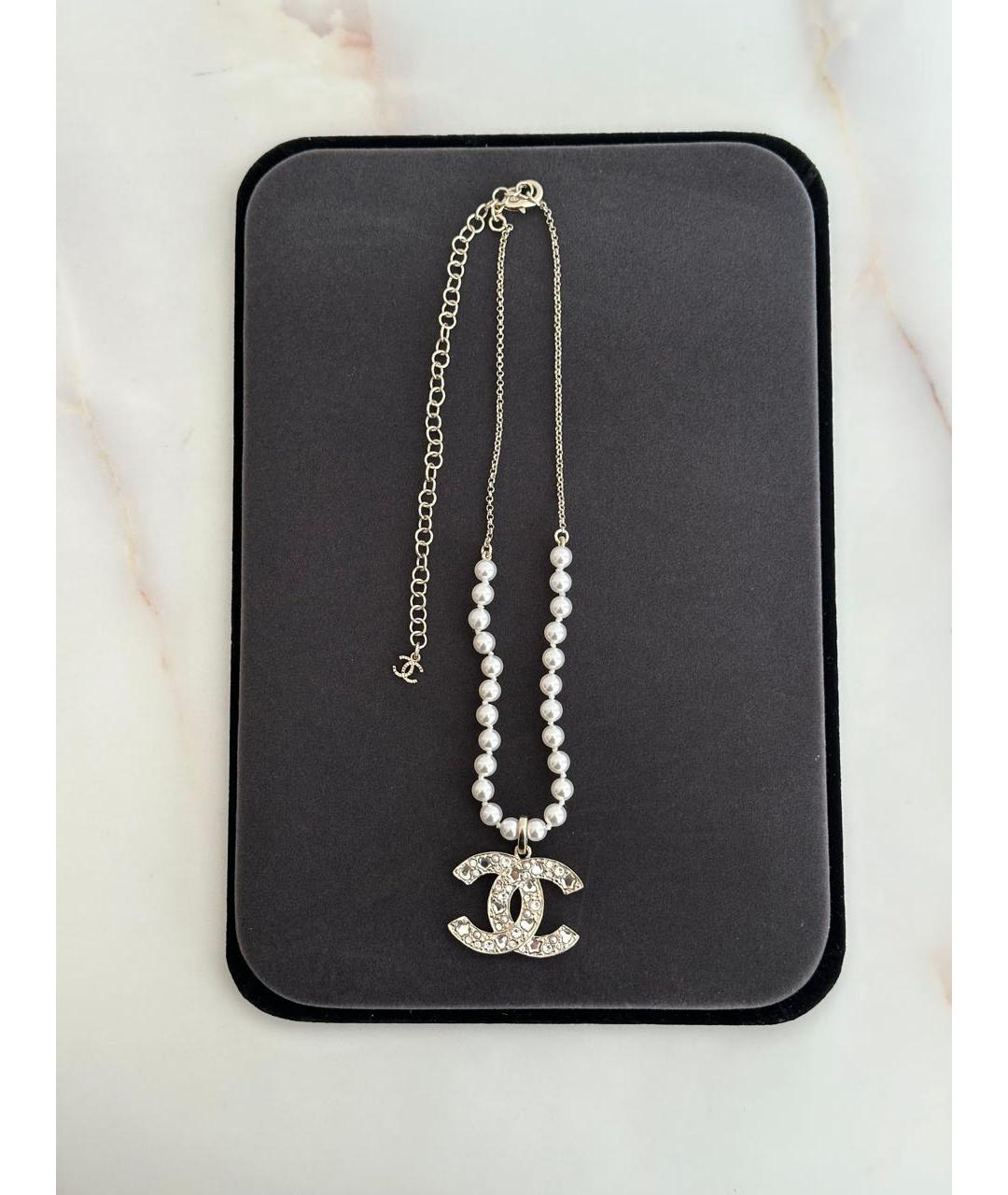 CHANEL Белое жемчужное колье, фото 3