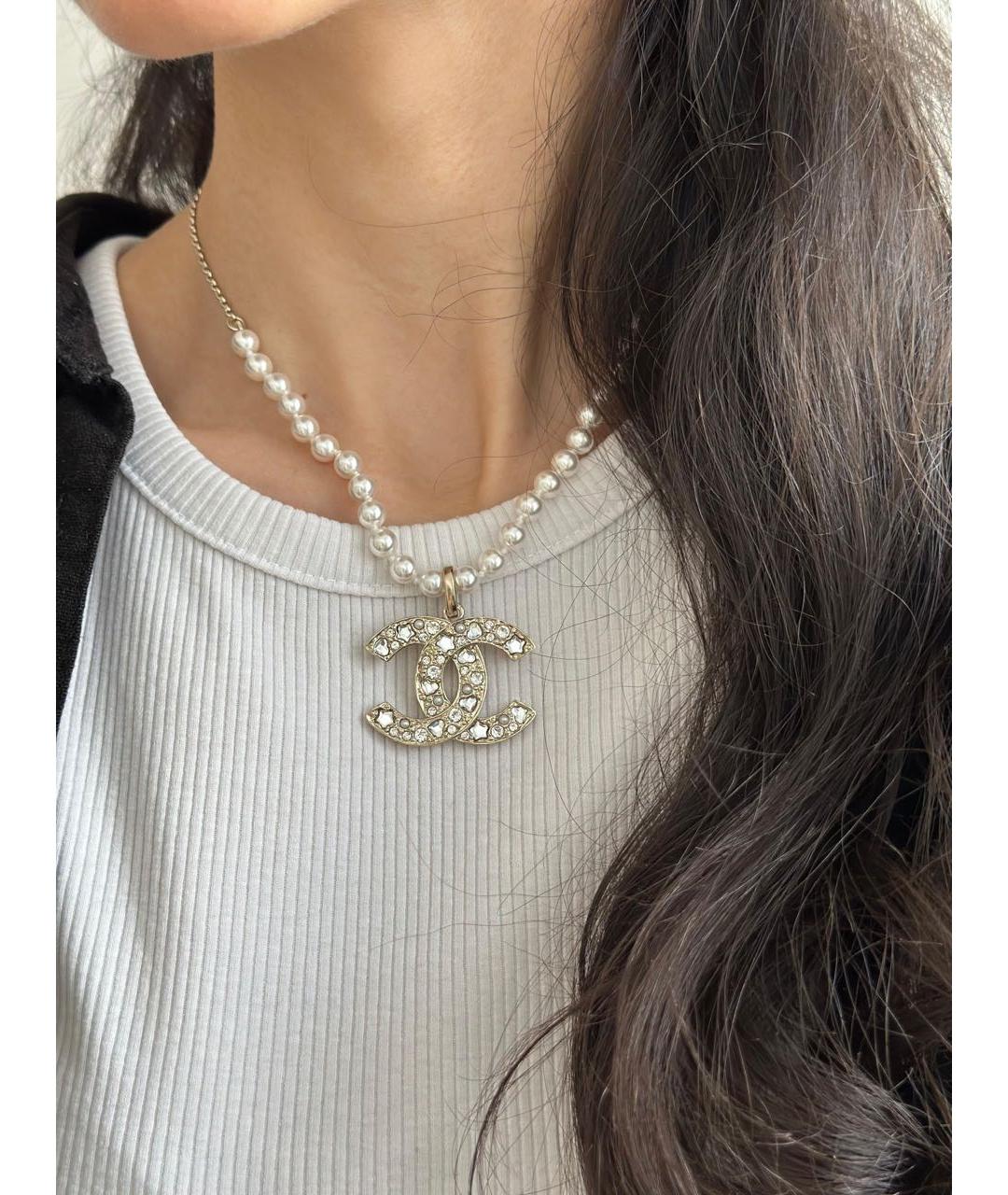 CHANEL Белое жемчужное колье, фото 2