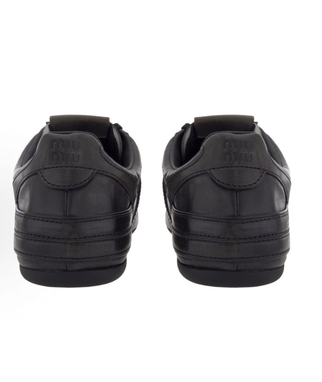 MIU MIU Черные кожаные кроссовки, фото 5