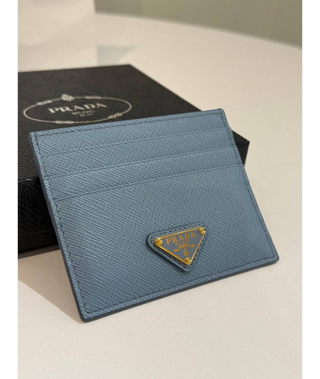 PRADA Голубой кожаный кардхолдер, фото 8