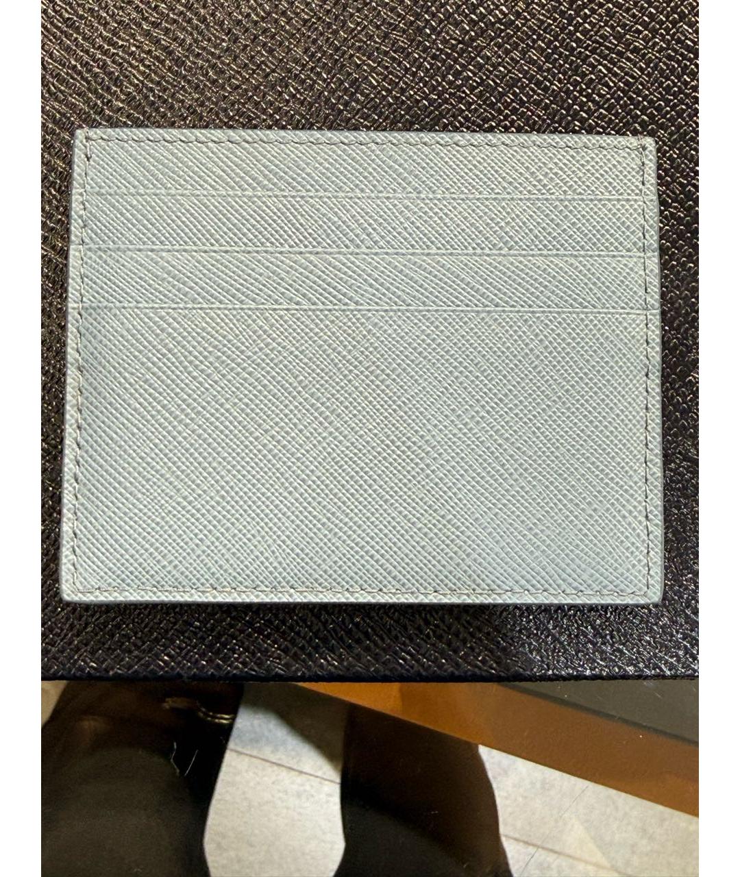 PRADA Голубой кожаный кардхолдер, фото 3