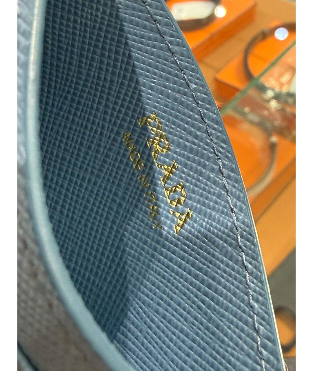 PRADA Голубой кожаный кардхолдер, фото 5