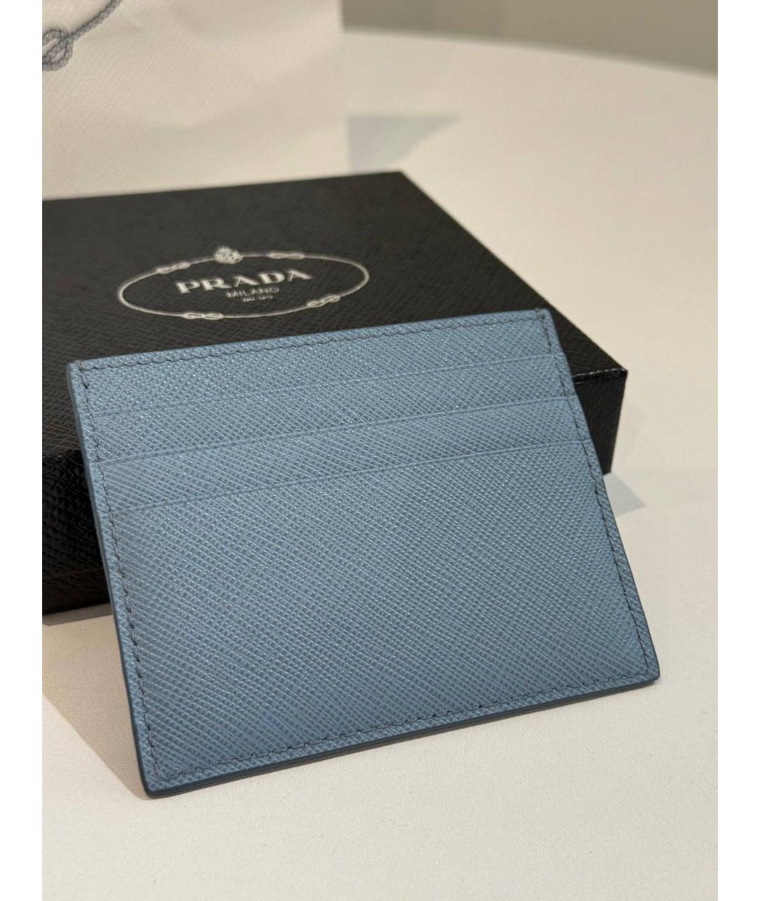 PRADA Голубой кожаный кардхолдер, фото 7