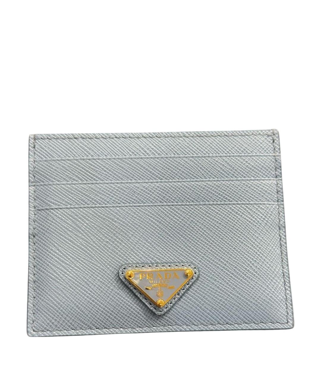 PRADA Голубой кожаный кардхолдер, фото 1