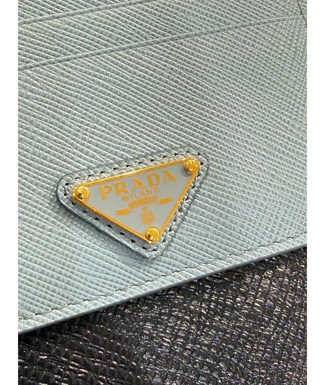 PRADA Голубой кожаный кардхолдер, фото 4