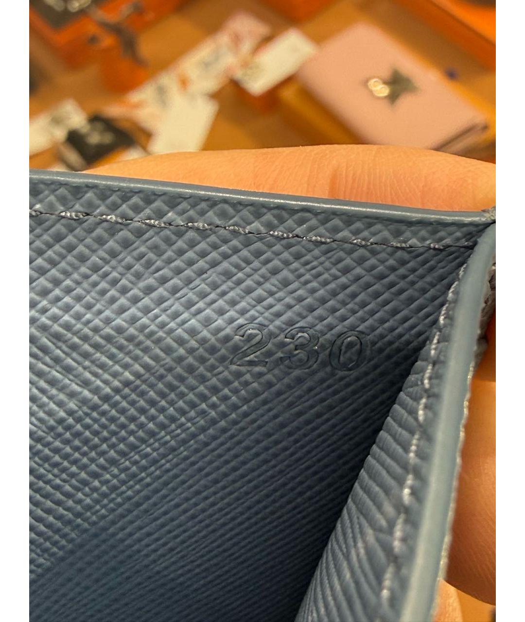 PRADA Голубой кожаный кардхолдер, фото 6