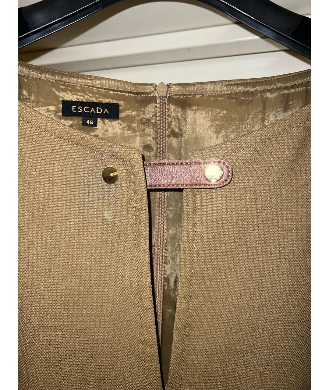 ESCADA Хаки шерстяное коктейльное платье, фото 3