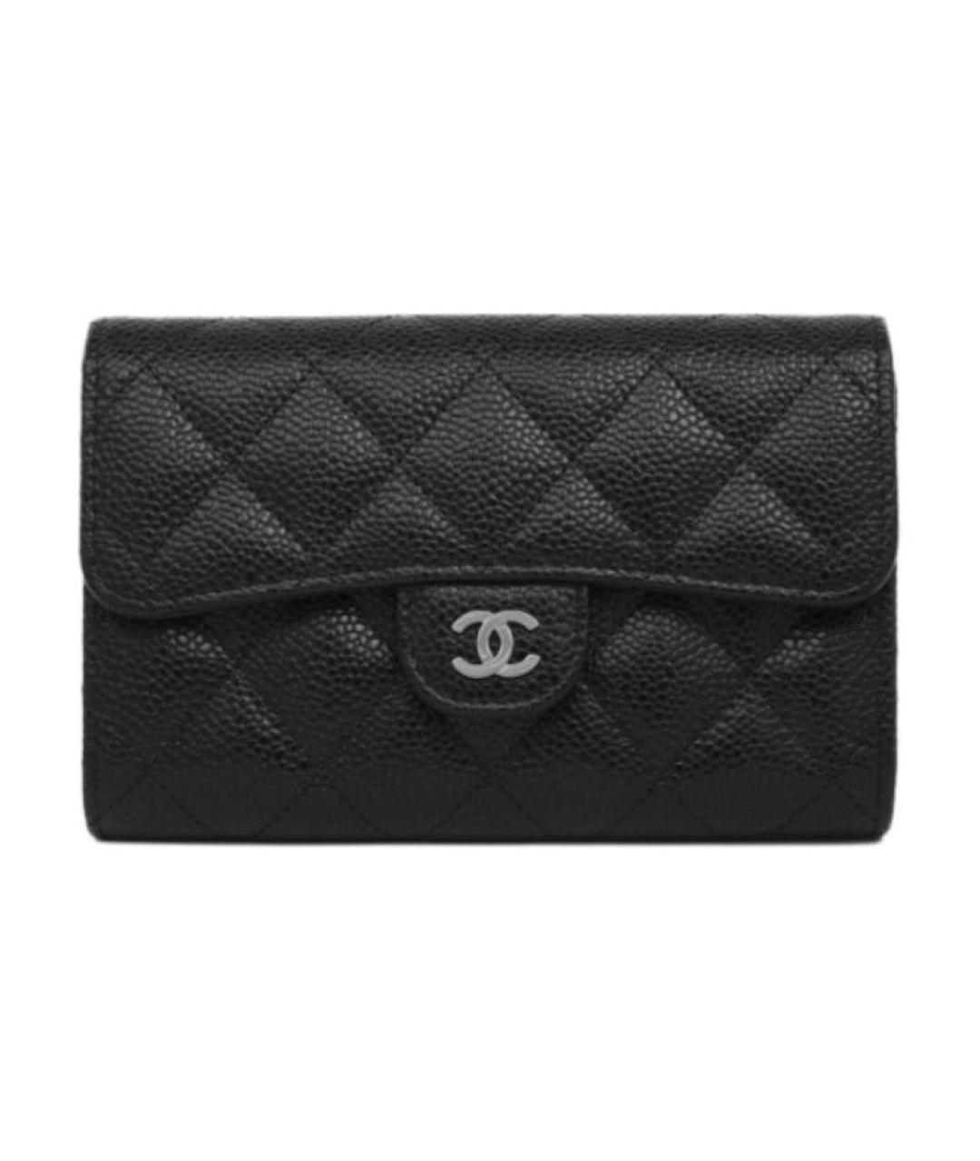 CHANEL Черный кожаный кошелек, фото 1