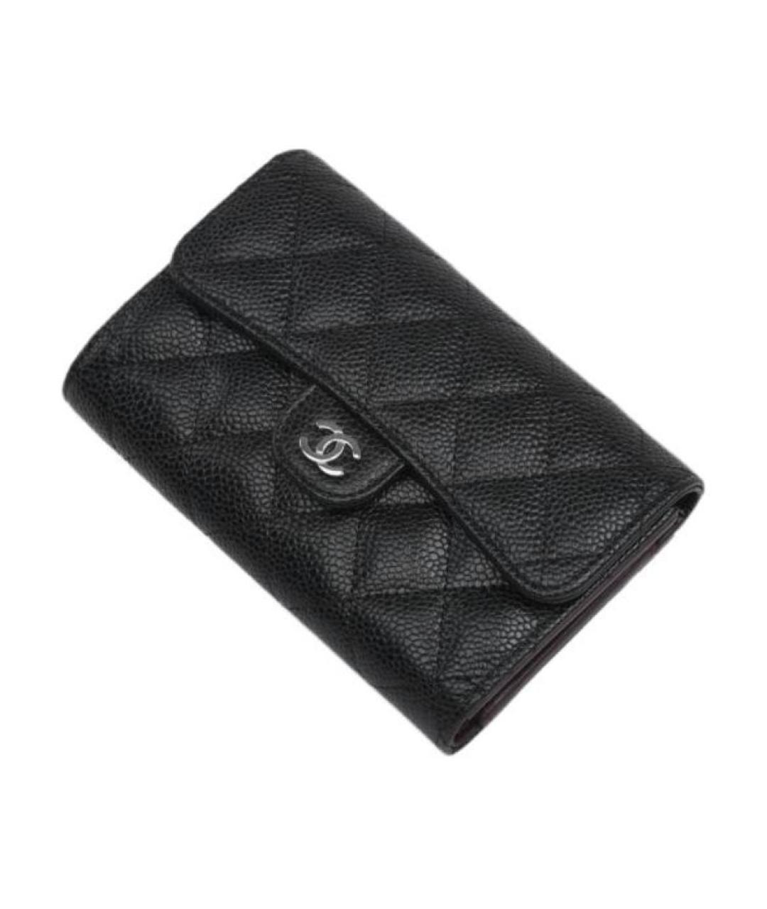 CHANEL Черный кожаный кошелек, фото 2