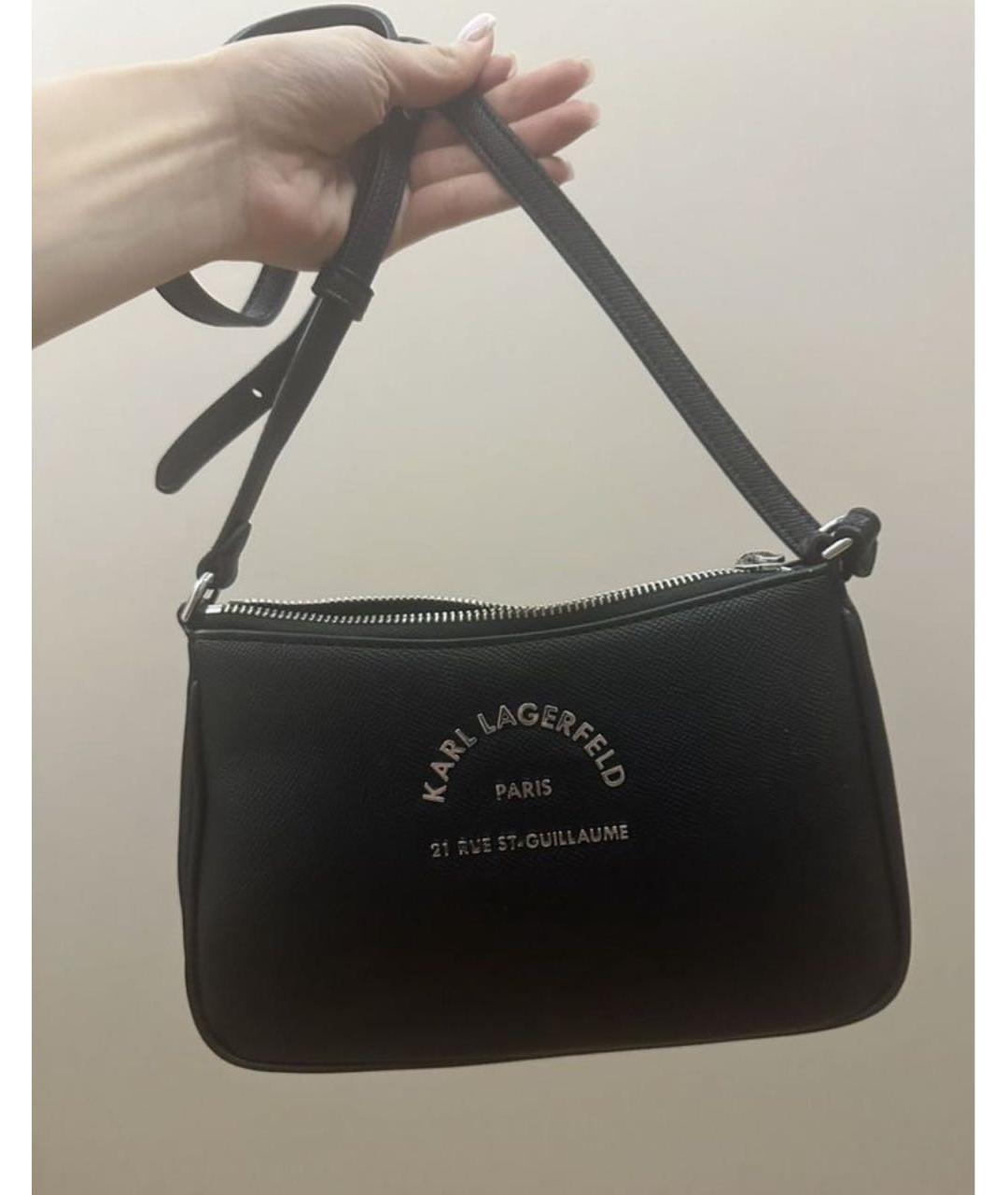 KARL LAGERFELD Черная сумка с короткими ручками из искусственной кожи, фото 5