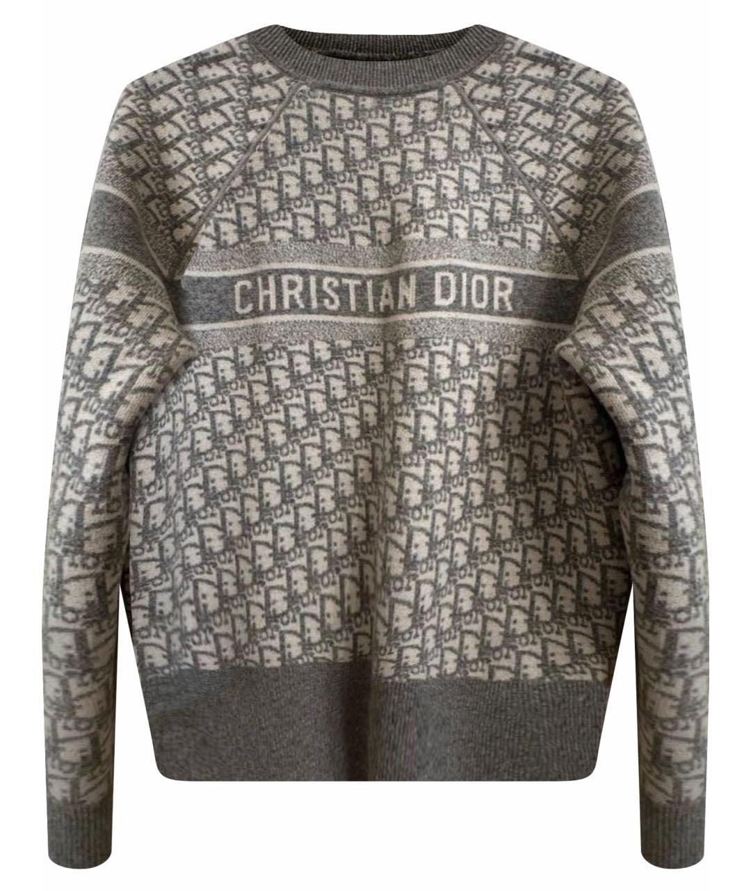 CHRISTIAN DIOR Серый кашемировый джемпер / свитер, фото 1