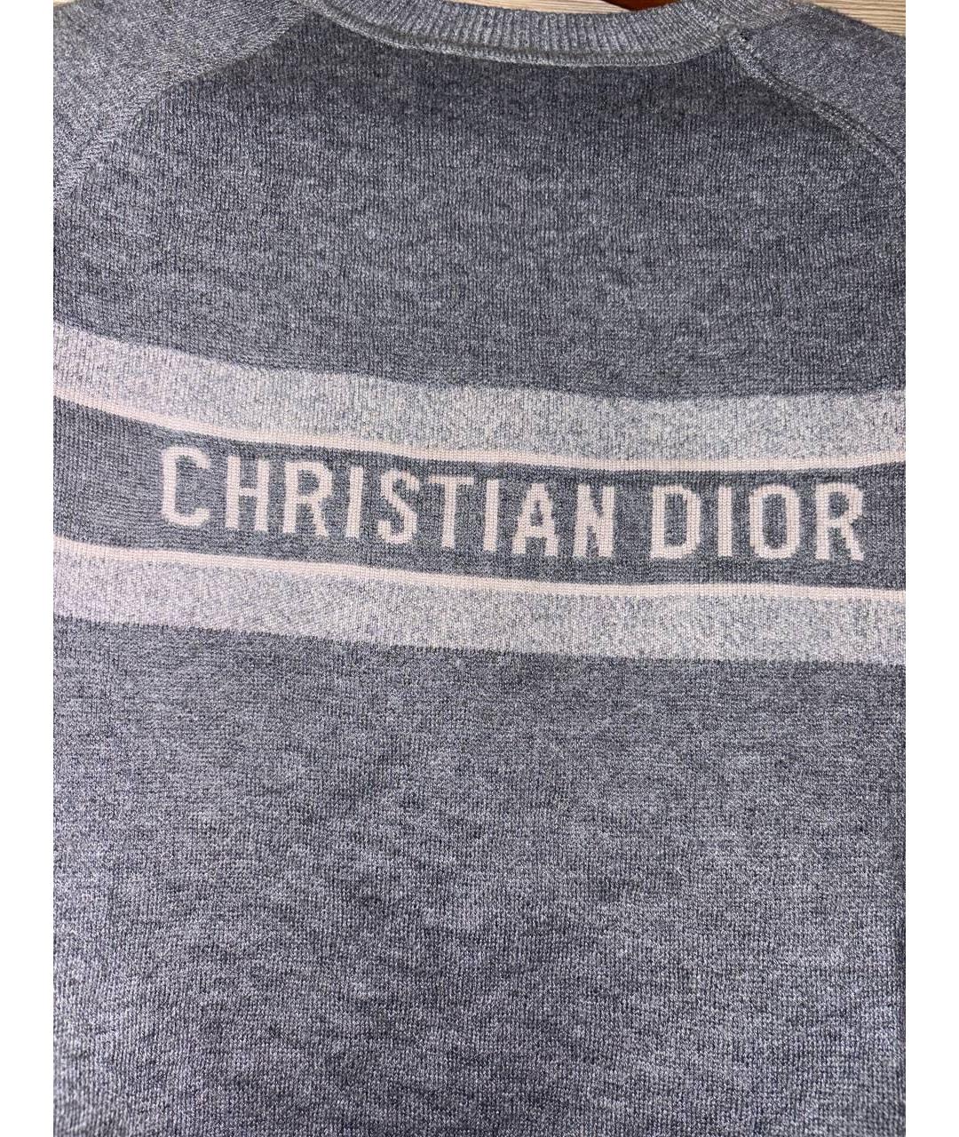 CHRISTIAN DIOR Серый кашемировый джемпер / свитер, фото 4