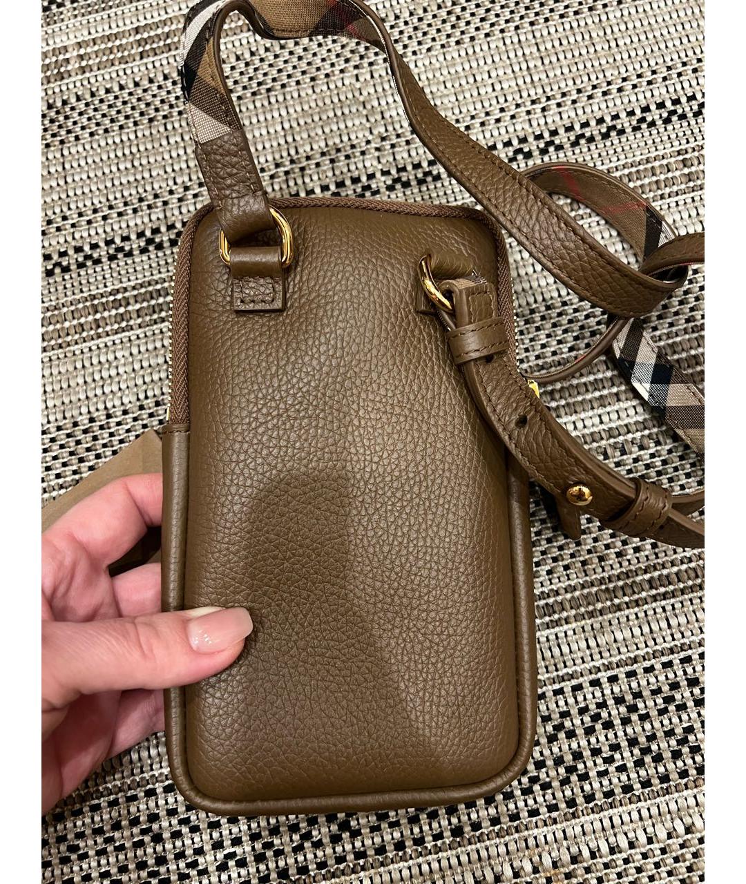 BURBERRY Коричневая кожаная сумка через плечо, фото 3