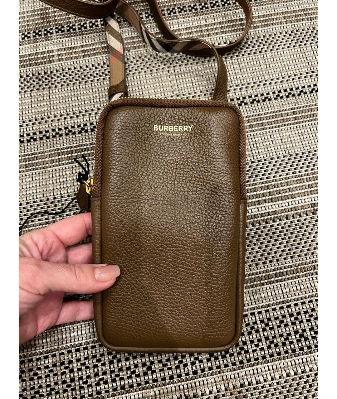 BURBERRY Коричневая кожаная сумка через плечо, фото 2