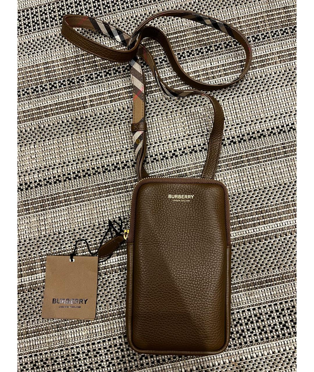 BURBERRY Коричневая кожаная сумка через плечо, фото 7