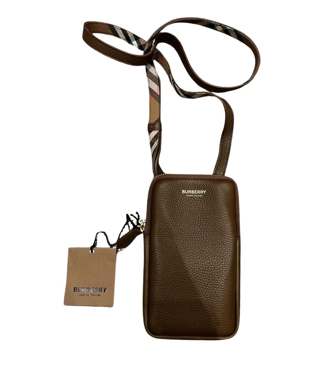 BURBERRY Коричневая кожаная сумка через плечо, фото 1