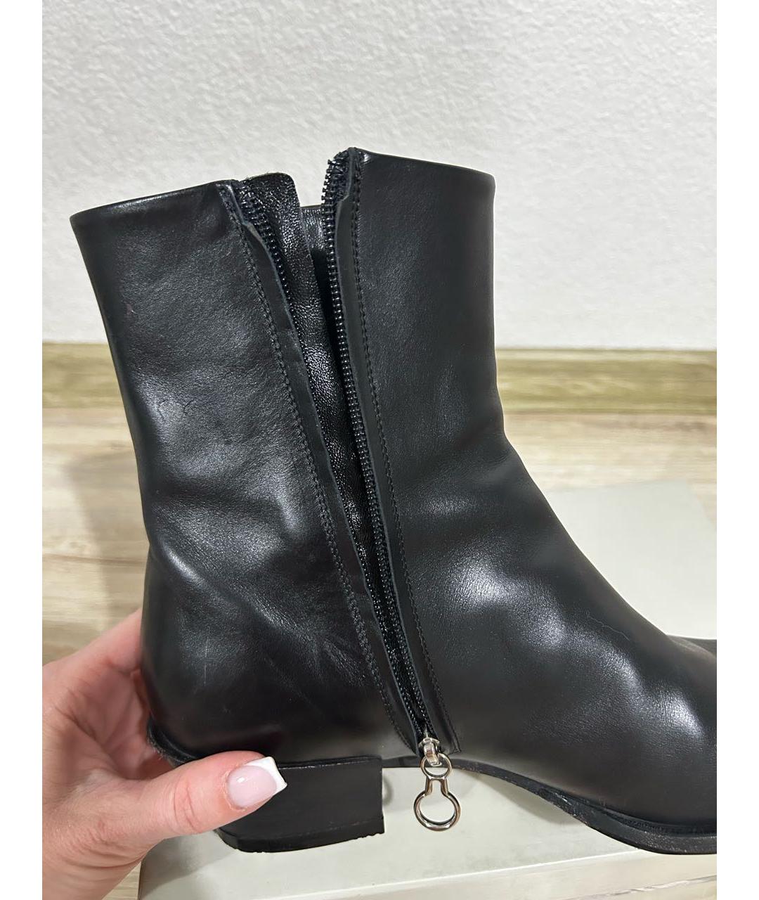 AEYDE Черные кожаные полусапоги, фото 5