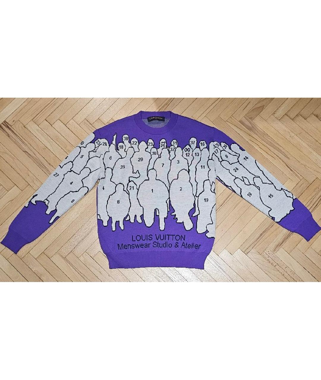 LOUIS VUITTON Фиолетовый шерстяной джемпер / свитер, фото 5